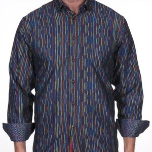 Navy with multicolor stripes